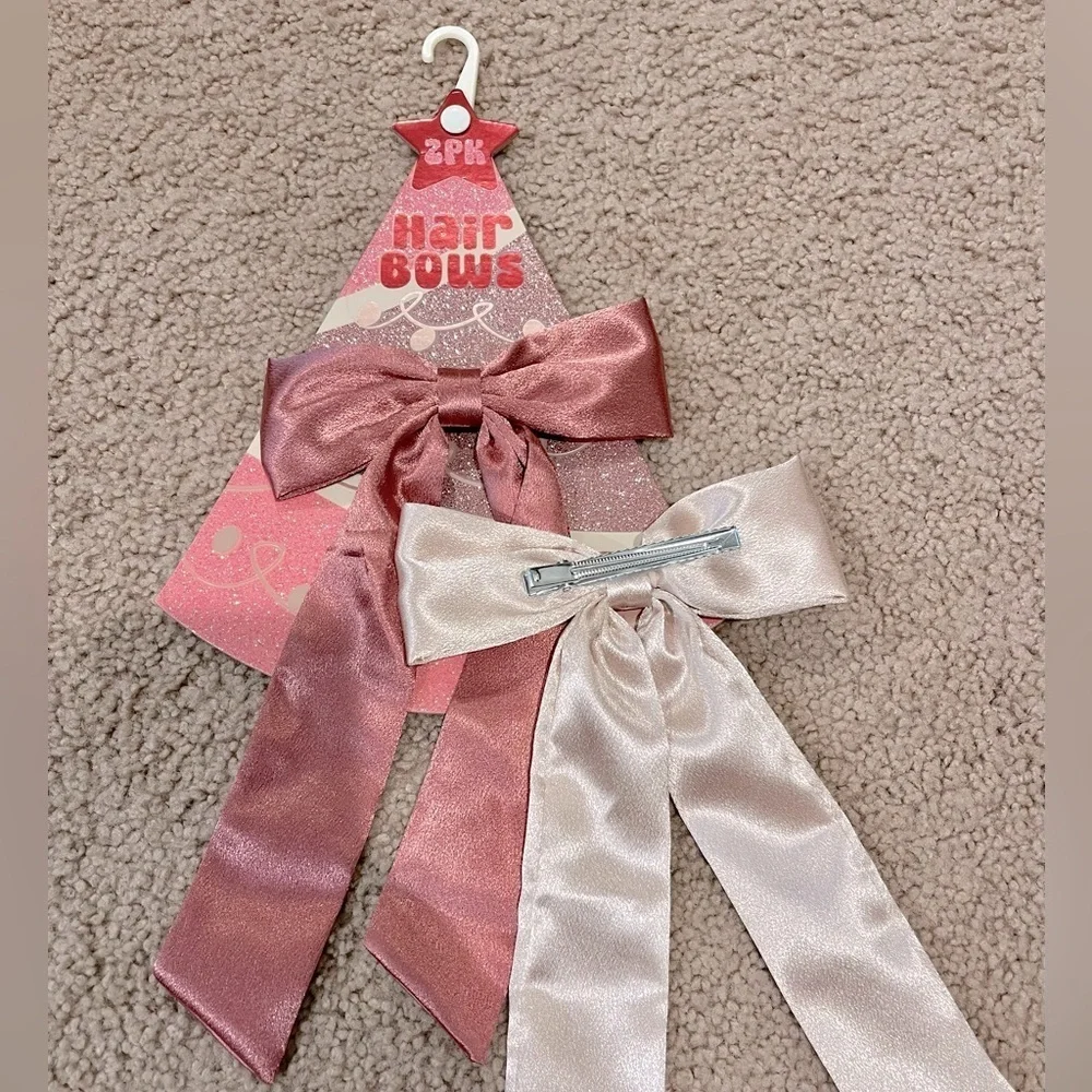 Ladies trending large HAIR BOWS ribbon barettes steel hairpin